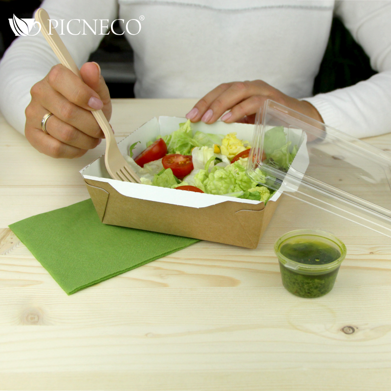 товар Контейнер бумажный с крышкой, 900мл, 150*150*55 мм, крафт BK064